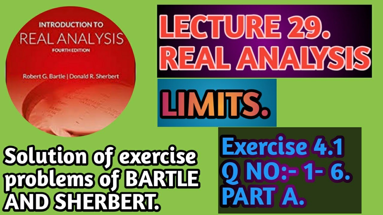 #Real Analysis. #LIMITS. #Exercise 4.1