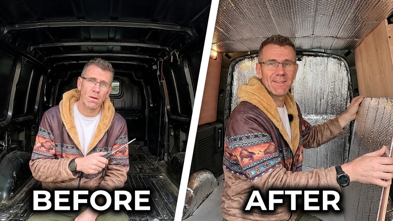 £500 Campervan Build | Sound and Heat Insulation of Interior Panels - Ep 5