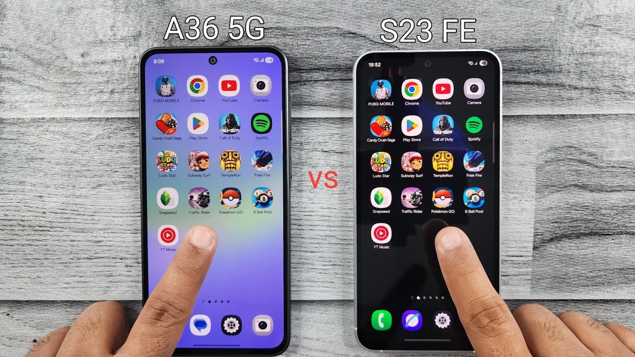 SAMSUNG A36 5G vs SAMSUNG S23 FE Speed Test