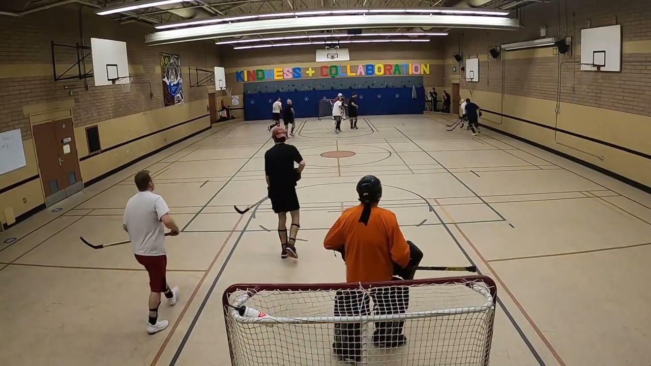 Go Pro - Tuesday night ball hockey - white team - 17 Dec 2025