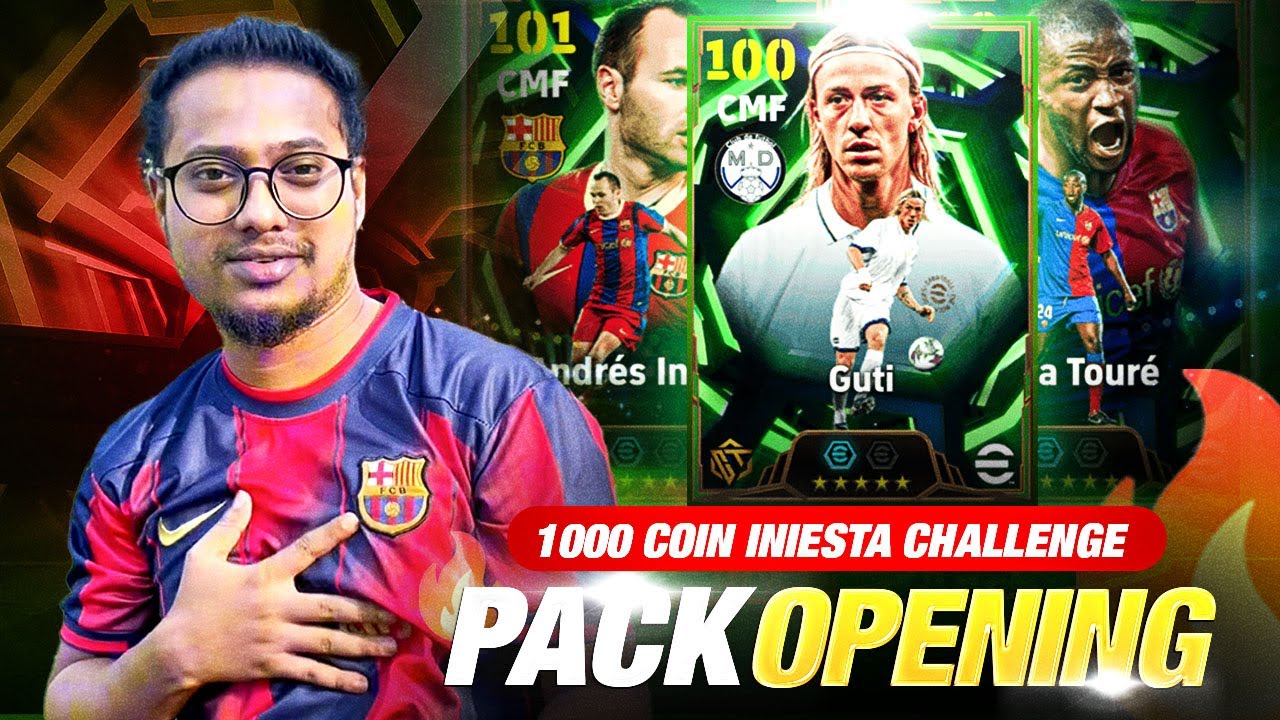 300 কয়েনে গুটি 😱 1000 Coin Challenge ⚡️106 Iniesta Pack Opening!