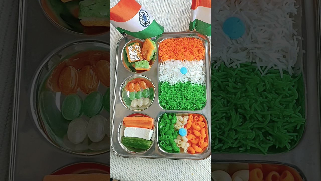 Happy independence day 🇮🇳🇮🇳💐🎉 tricolour thali #independencedaystatus #shortvideo #healthyfood