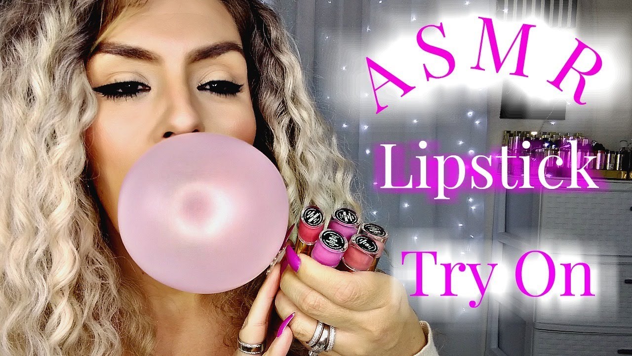 ASMR (Up Close) Whisper Lipstick Application Chewing Gum