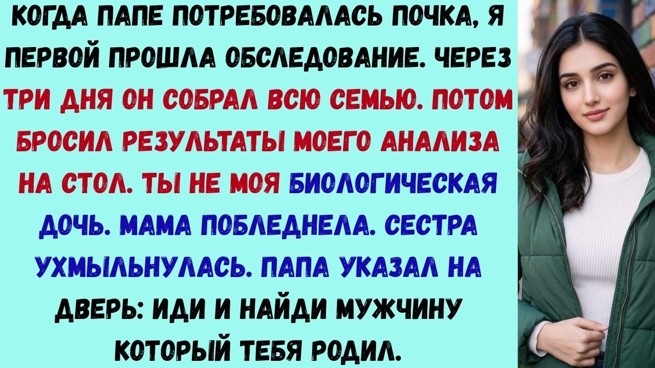 мой отец бросил мой анализ крови на стол и сказал что отрекается от меня но после одного телефонн