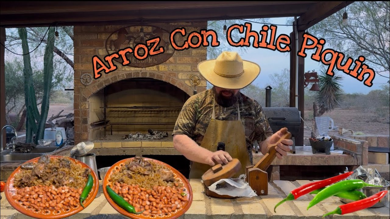 Arroz Frijoles Tortillas y Chile Piquin
