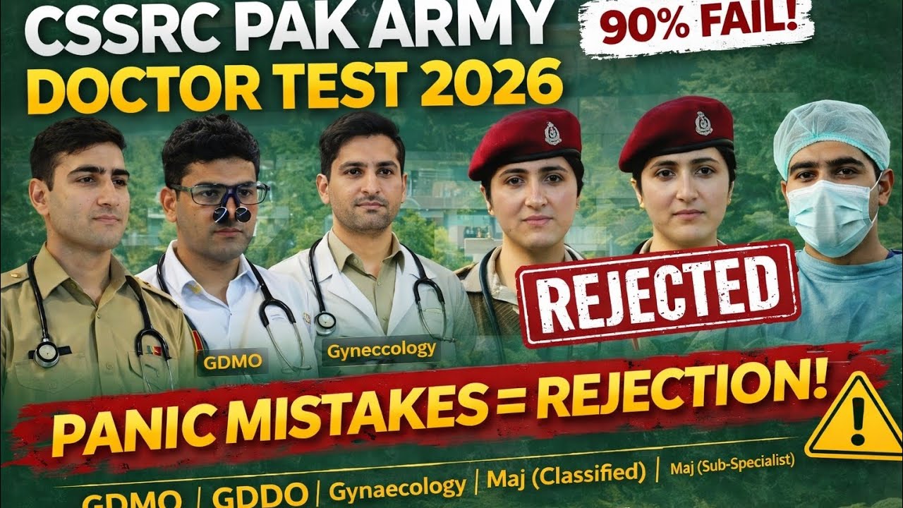CSSRC Pak Army Doctor Test 2026: 90% Fail! Avoid Panic Mistakes or Get REJECTED #ssrc 