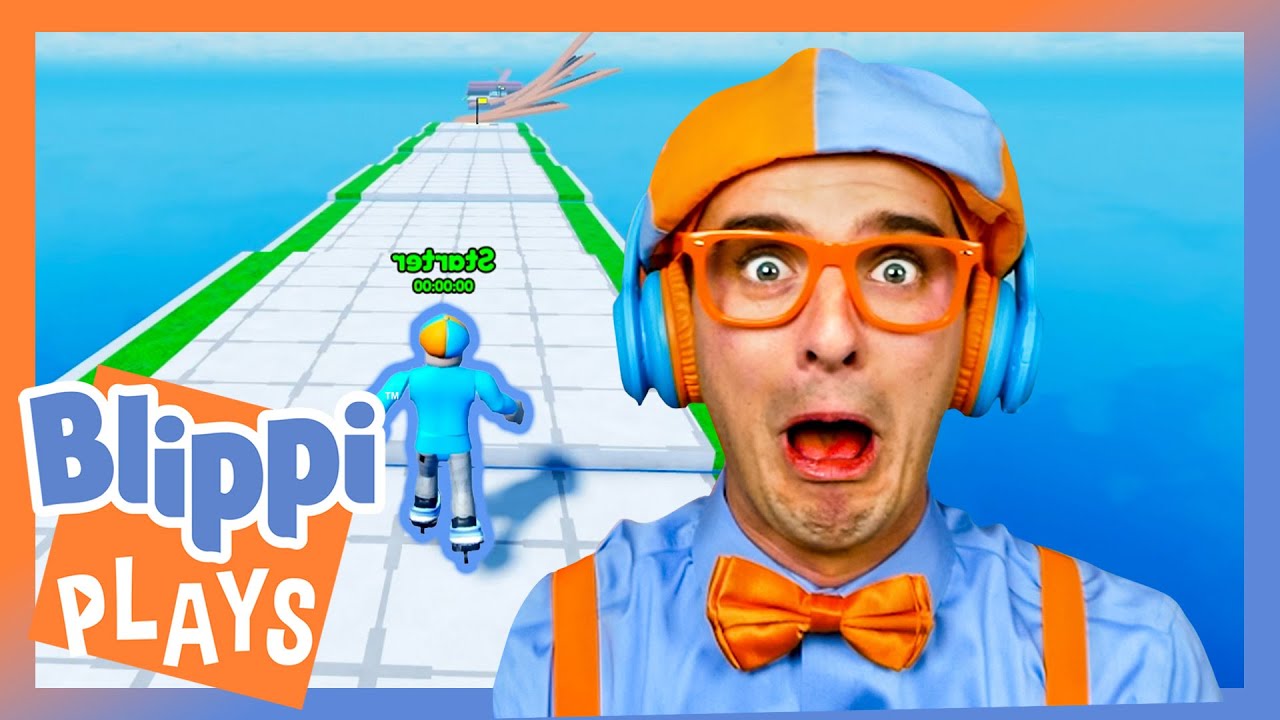 Blippi Plays Obby But You're On Roller Skates | Blippi Plays | Educational & Gaming Videos for Kids
