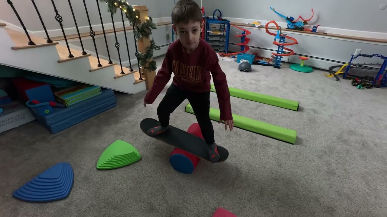 How to teach young kids to snowboard (Inside & In the Back Yard)