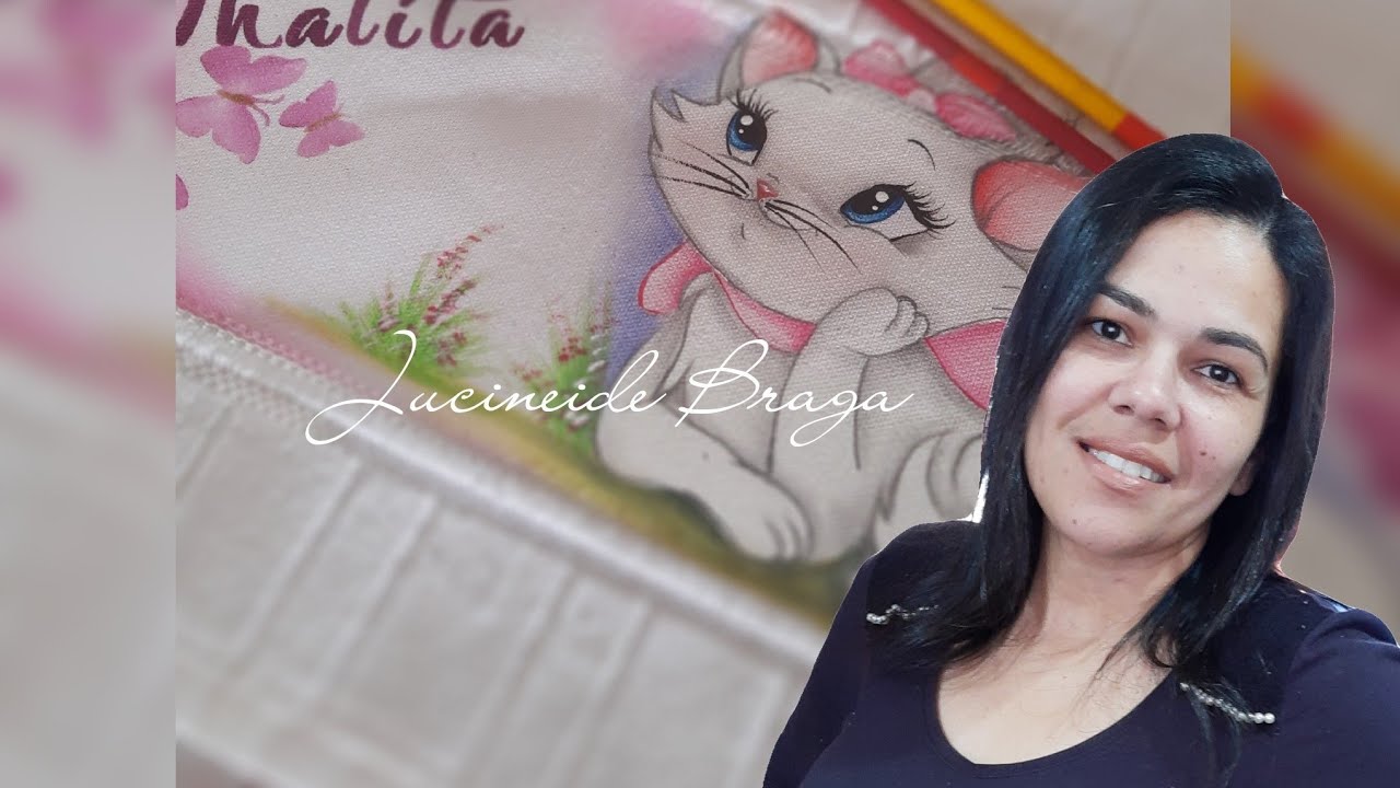 Pintando toalhinha de boca - gatinha Marie