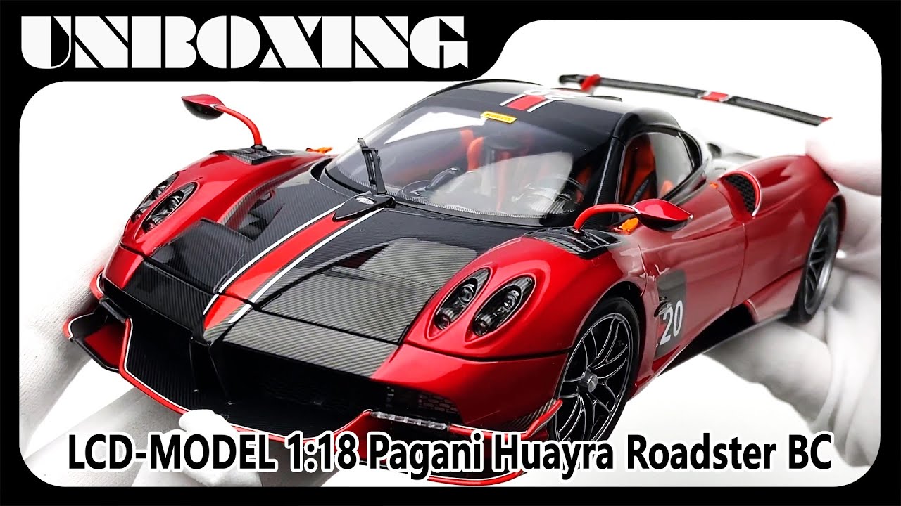 PAGANI Huayra Roadster BC / 1:18 LCD diecast car model / AMR Unboxing