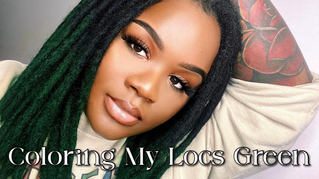 LOC TUTORIAL: Coloring My Locs Green | IamJackieCymone