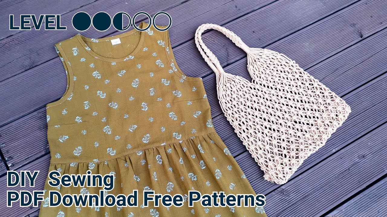 md164 (무료패턴 Free Patterns) 민소매 원피스 옷만들기 /  Making clothes Sleeveless Dress for womans / 服作り  ワンピース作成