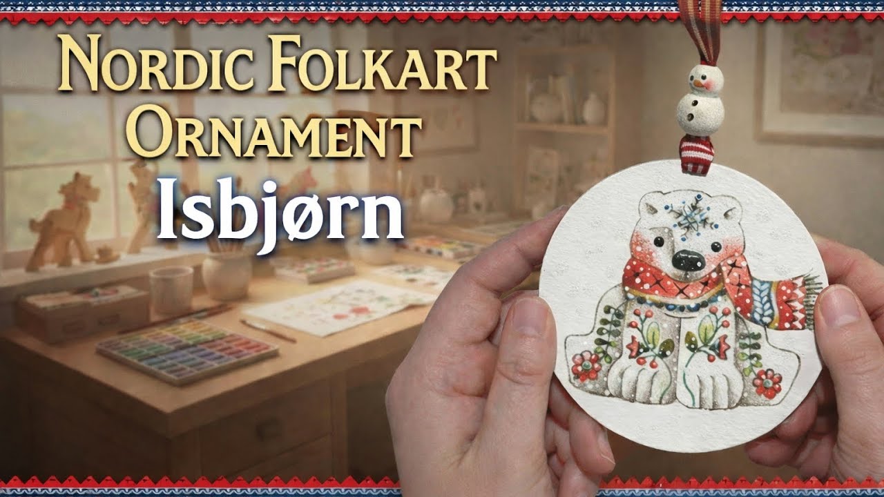 Nordic Folk Art Ornament | Day 9 Isbjørn