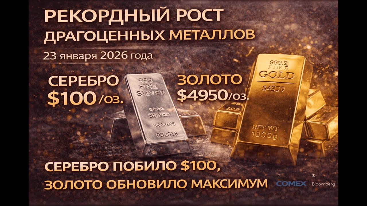 Рекордный взлет металлов: Серебро по $100, Золото у отметки $5000