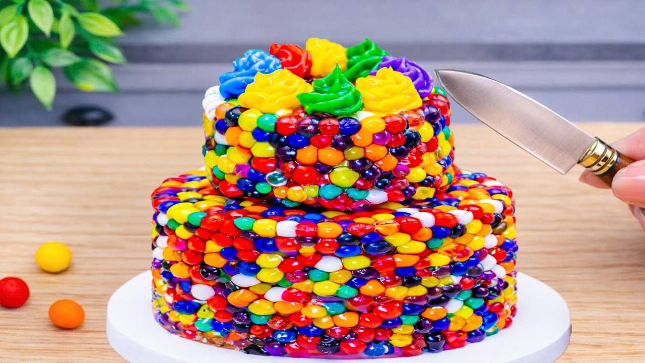 How to Make Rainbow Beads Cake 🌈 Satisfying Mini Cake Decorating ASMR | Mini Bliss