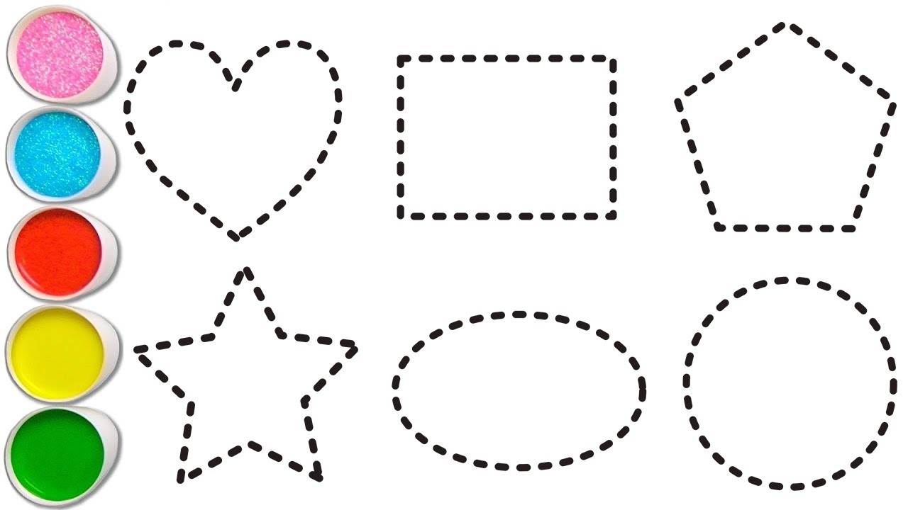 Рисование геометрических фигур для детей, изучение 2D-фигур и цветов для малышей | Дошкольное обу...