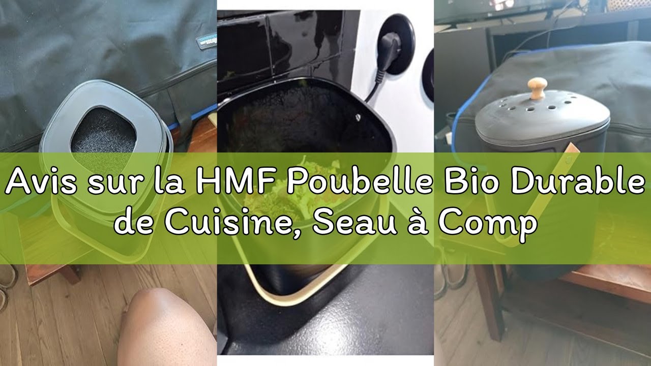 Avis sur la HMF Poubelle Bio Durable de Cuisine, Seau à Compost inodore avec Couvercle | 3 L | Noir