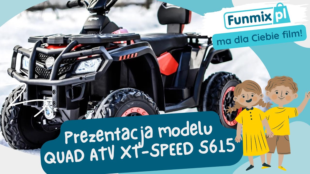 Prezentacja modelu XT-SPEED ATV 4X4 test - mocny quad na akumulator dla dzieci S615 - funmix.pl