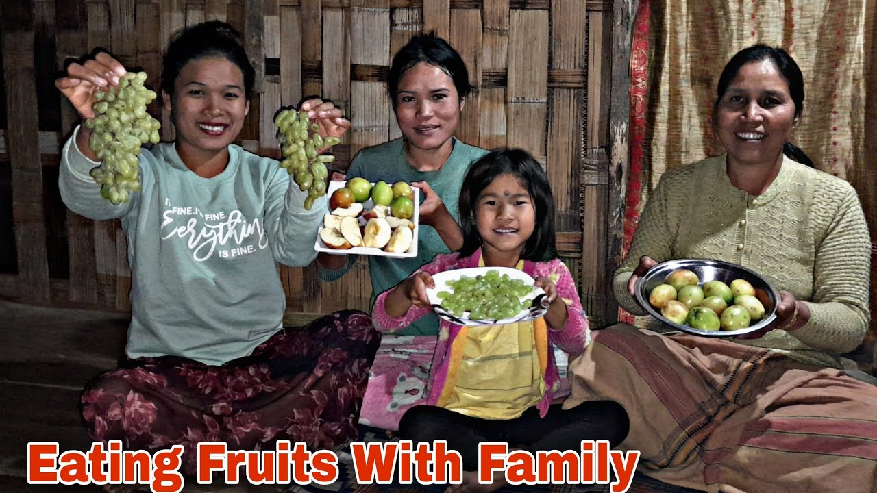 Eating Fresh Fruits With Family 👪 || Manjita Got New School Bag From Mama @RupamTheExplorer
