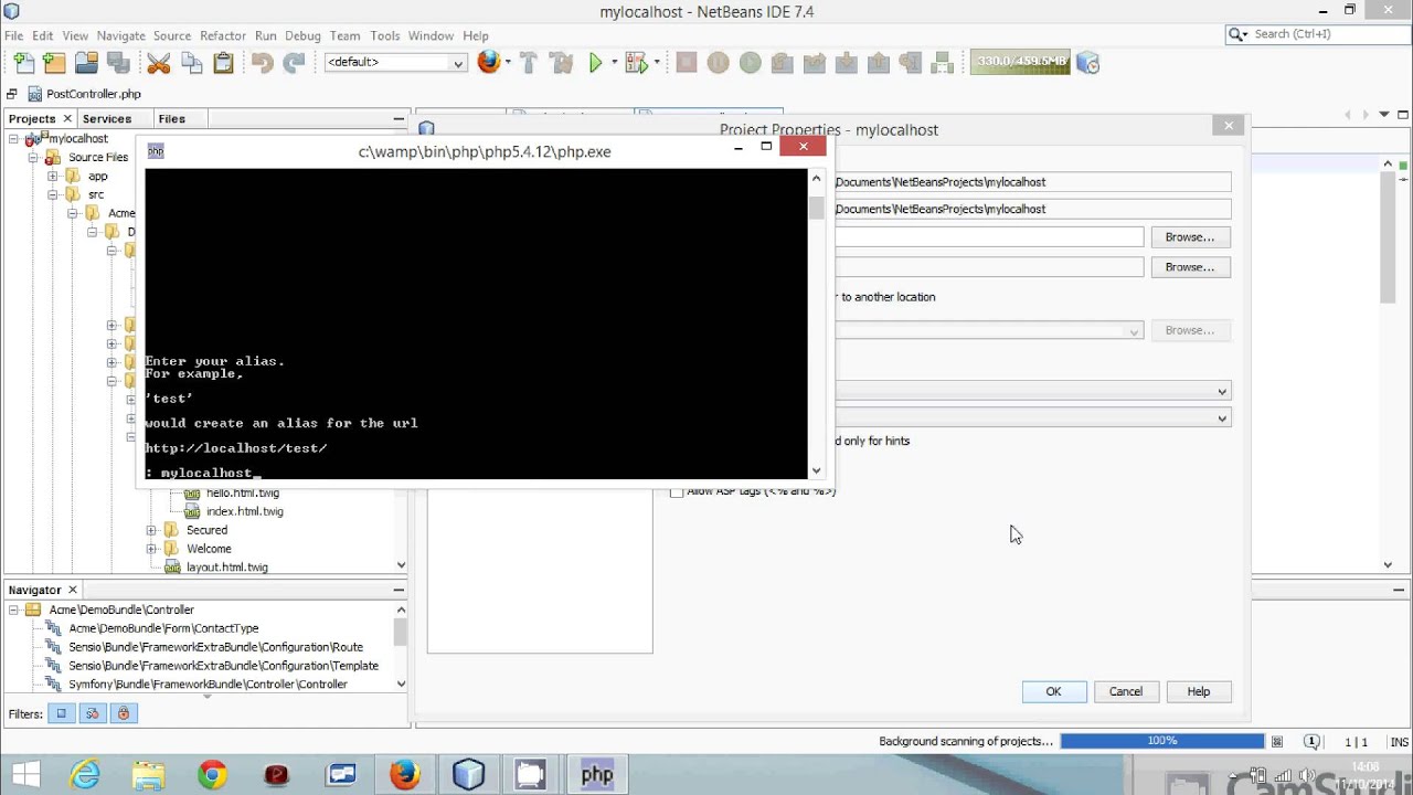 Symfony in the localhost