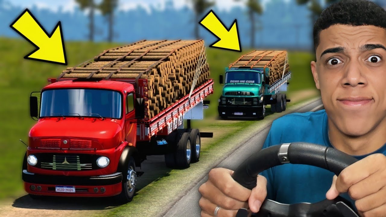 DUPLA DE CAMINHÕES ARQUEADOS CARREGADOS DE MADEIRA! - EURO TRUCK SIMULATOR 2 + G920