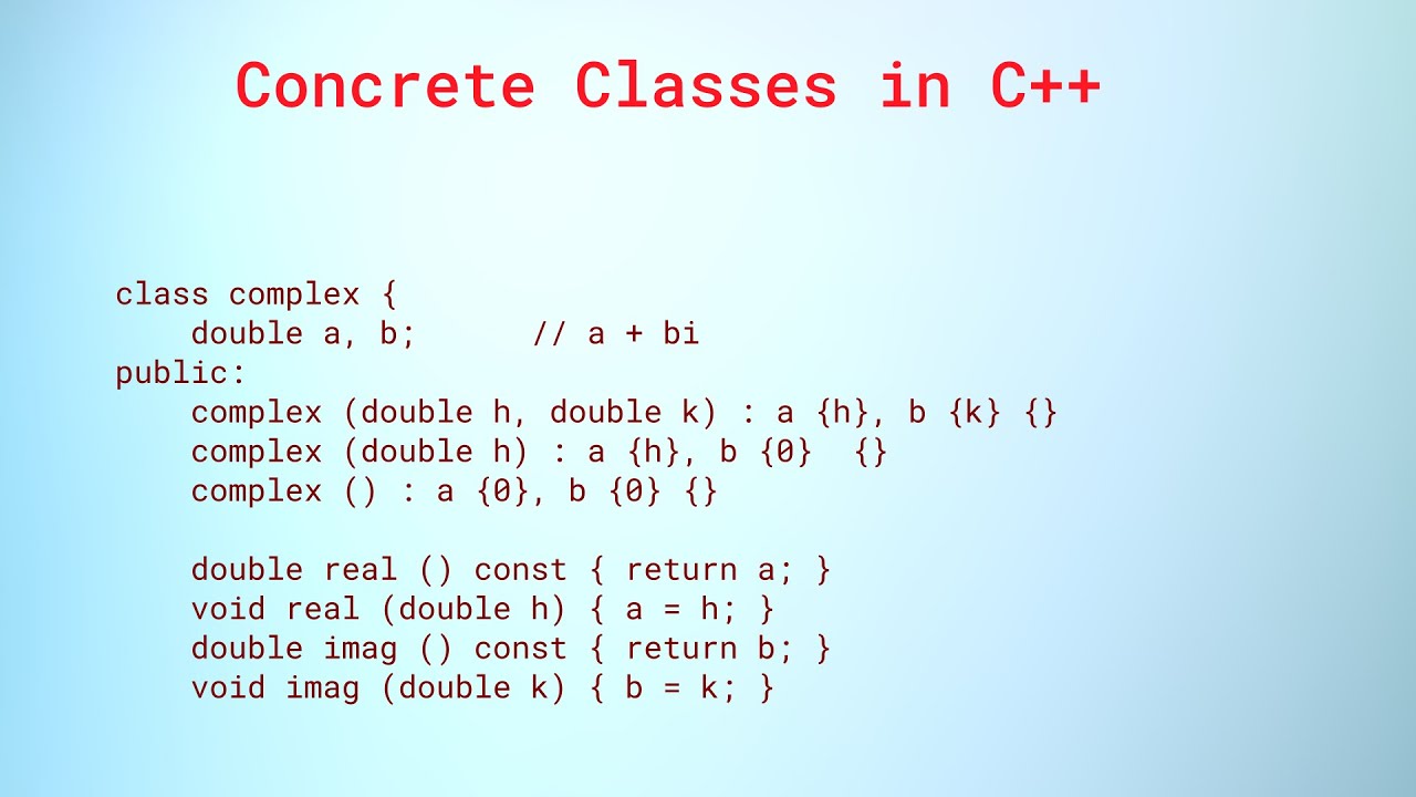 Concrete Classes in C++