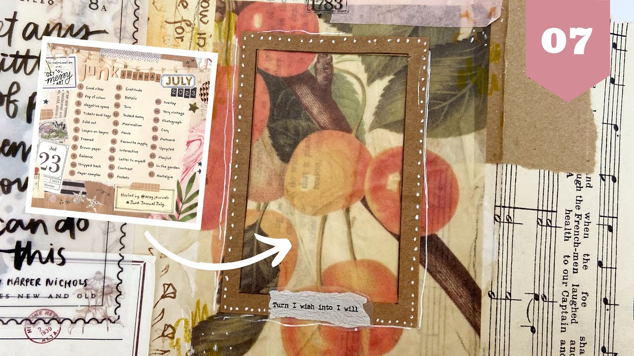 Let's add frames to our journals! | #JunkJournalJuly 2023 | Day 7 | Junk Journal With Me