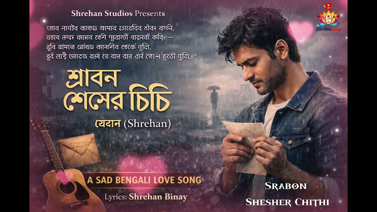 শ্রাবণ শেষের চিঠি | Srabon Shesher Chithi- Shrehan | Heart Touching Bengali Song  | Emotional Song