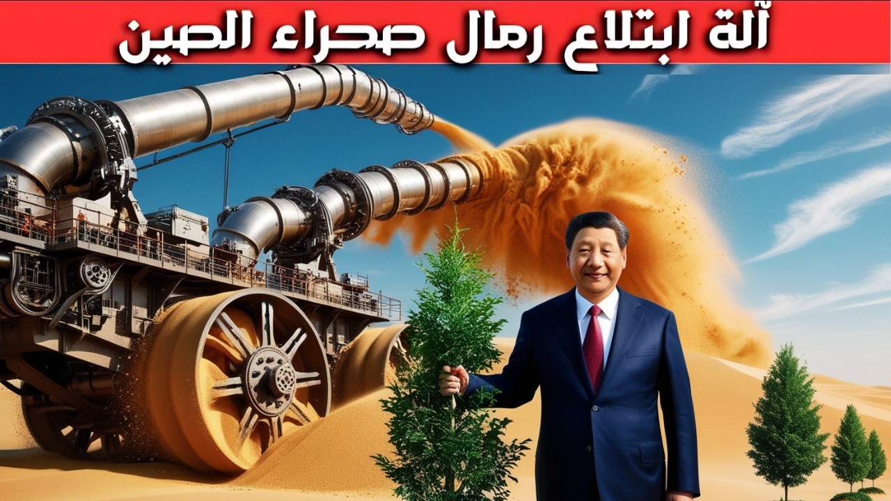 كيف حوّلت الصين الرمال إلى واحات خضراء باستخدام وحش الرمال؟. الثورة السعودية الصينية ضد التصحر ‼️