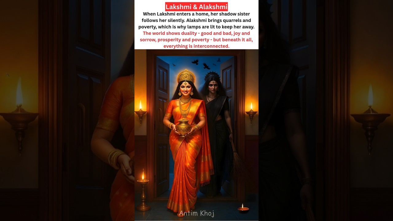 Lakshmi and Alakshmi Story 🙏✨ #lakshmi #laxmi #alakshmidevi #alaxmi #lakshmipuja #diwali #vishnu