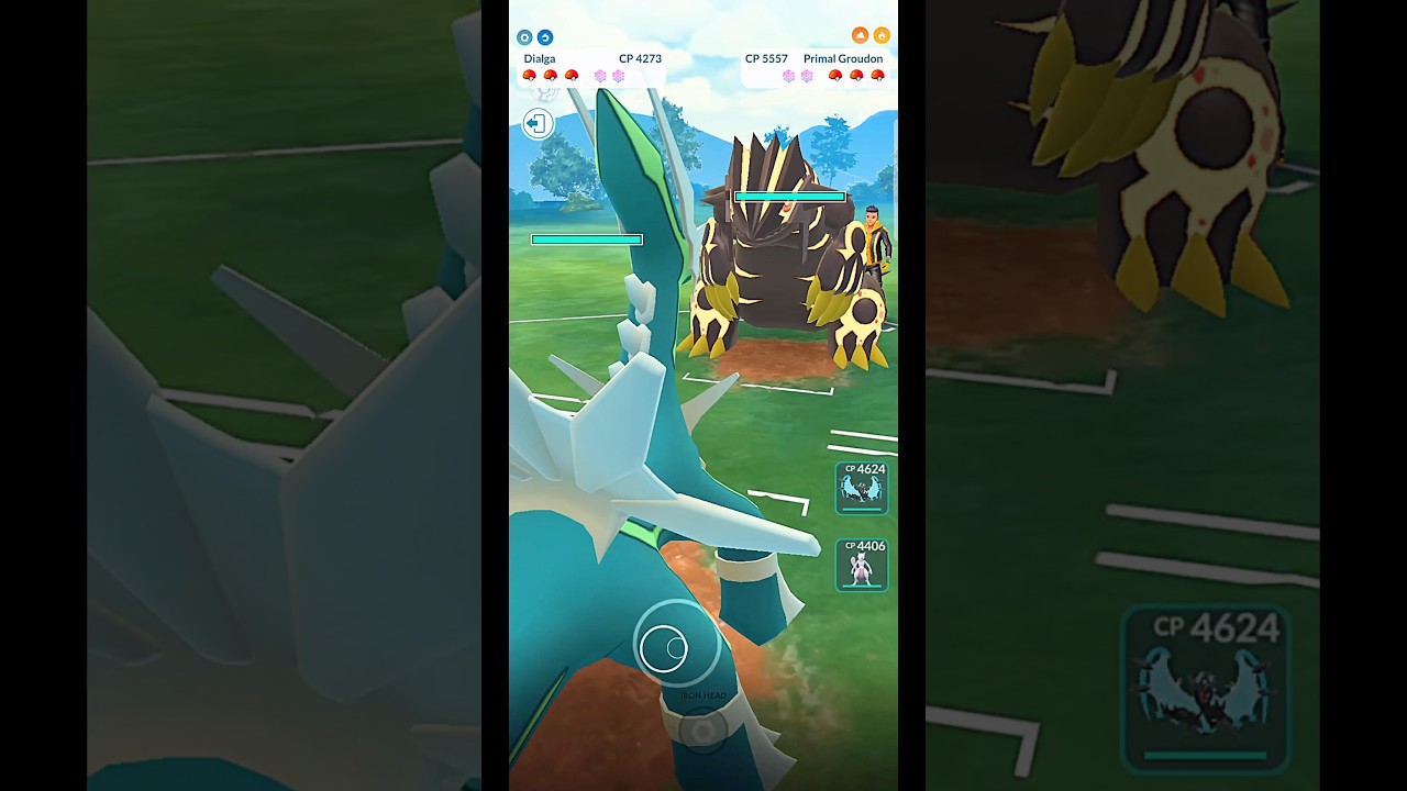 ✨Primal Groudon V/S✨Dialga PVP Legendary Battle in #pokemongo