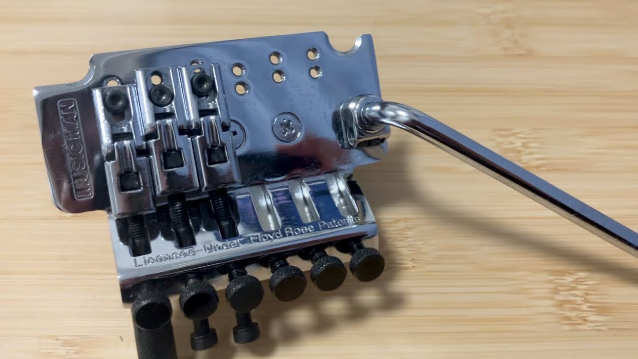 フロイドローズ分解してみた。弦高調整のために一枚鉄板プレート抜く作業一部始終 / Floyd Rose / Musicman EVH