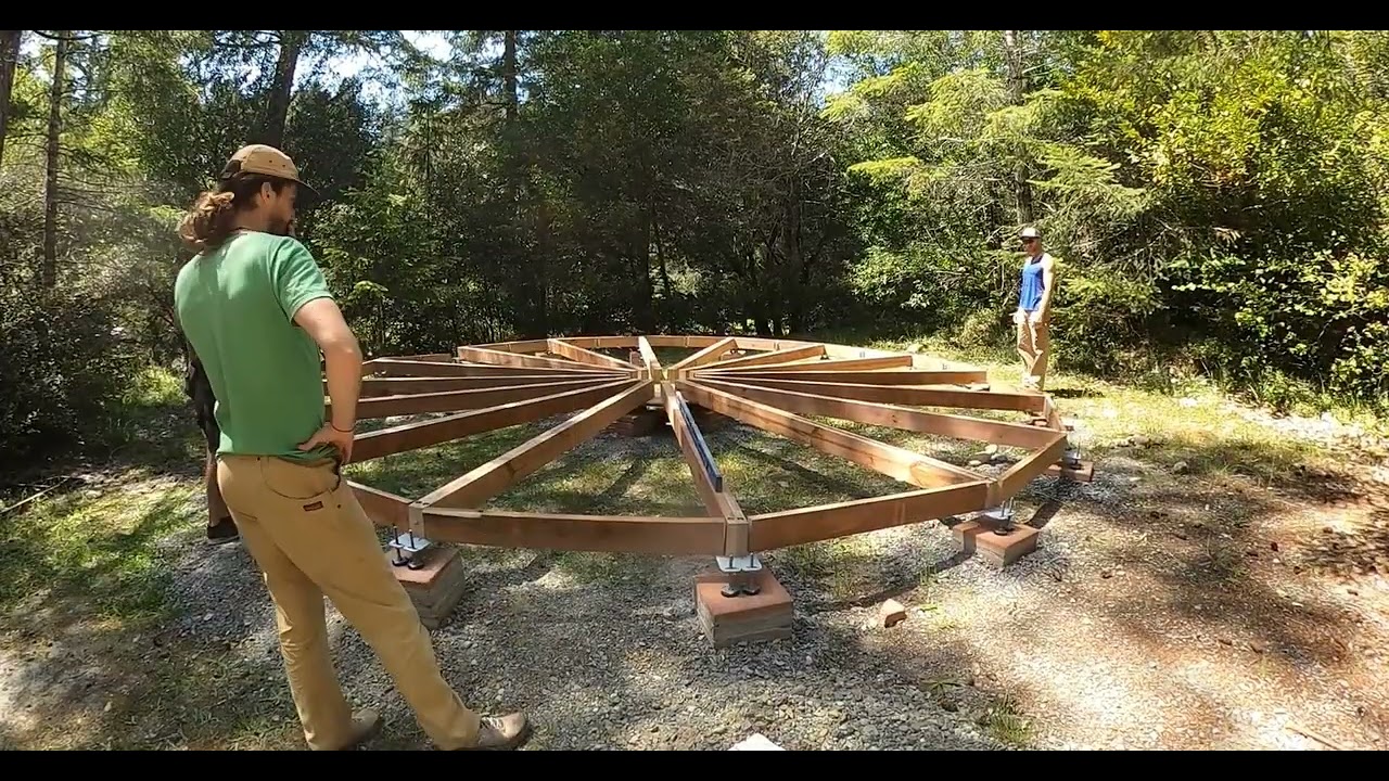 Yurt Floor Joists Timelapse - Freedom Yurt Cabin