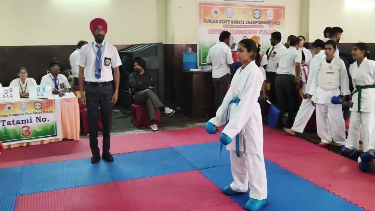 4 th Punjab state Karate championship Amritsar Prabhjot Kaur district Barnala gold medal 🏅 under 17