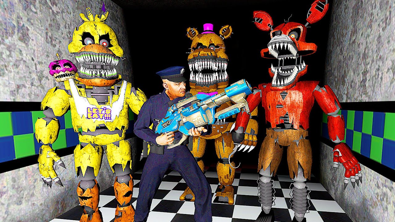 АНИМАТРОНИКИ ПУГАЮТ ОХРАННИКА FNAF 1 ЧАС COOP ГАРРИС МОД ► Garry's Mod