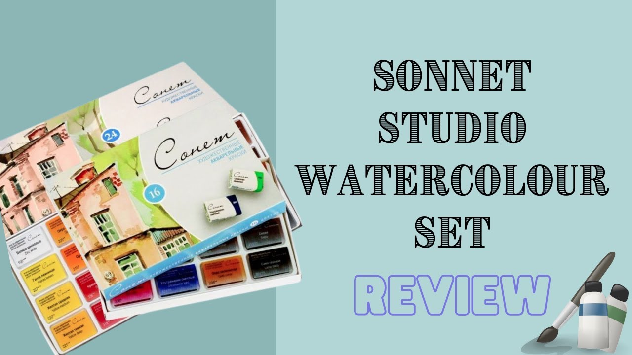 Sonnet Studio Watercolour Set -24 Shades by Nevskaya Palitra (Timelapse of Shade Test & Quick Demo)