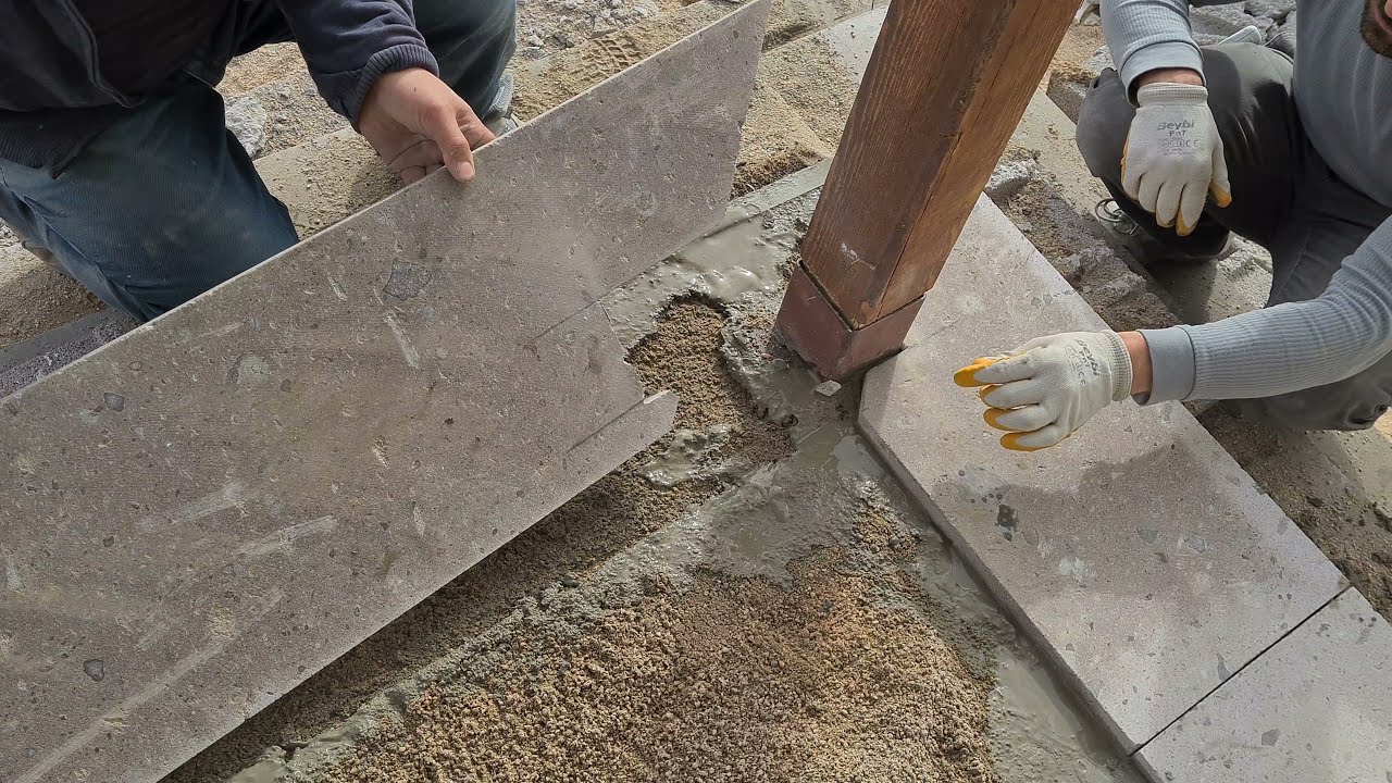 Andezit Uygulaması #3 | Andezit Mermer Merdiven, Basamak  Ve Andezit Mermer Döşeme Nasıl Yapılır ?