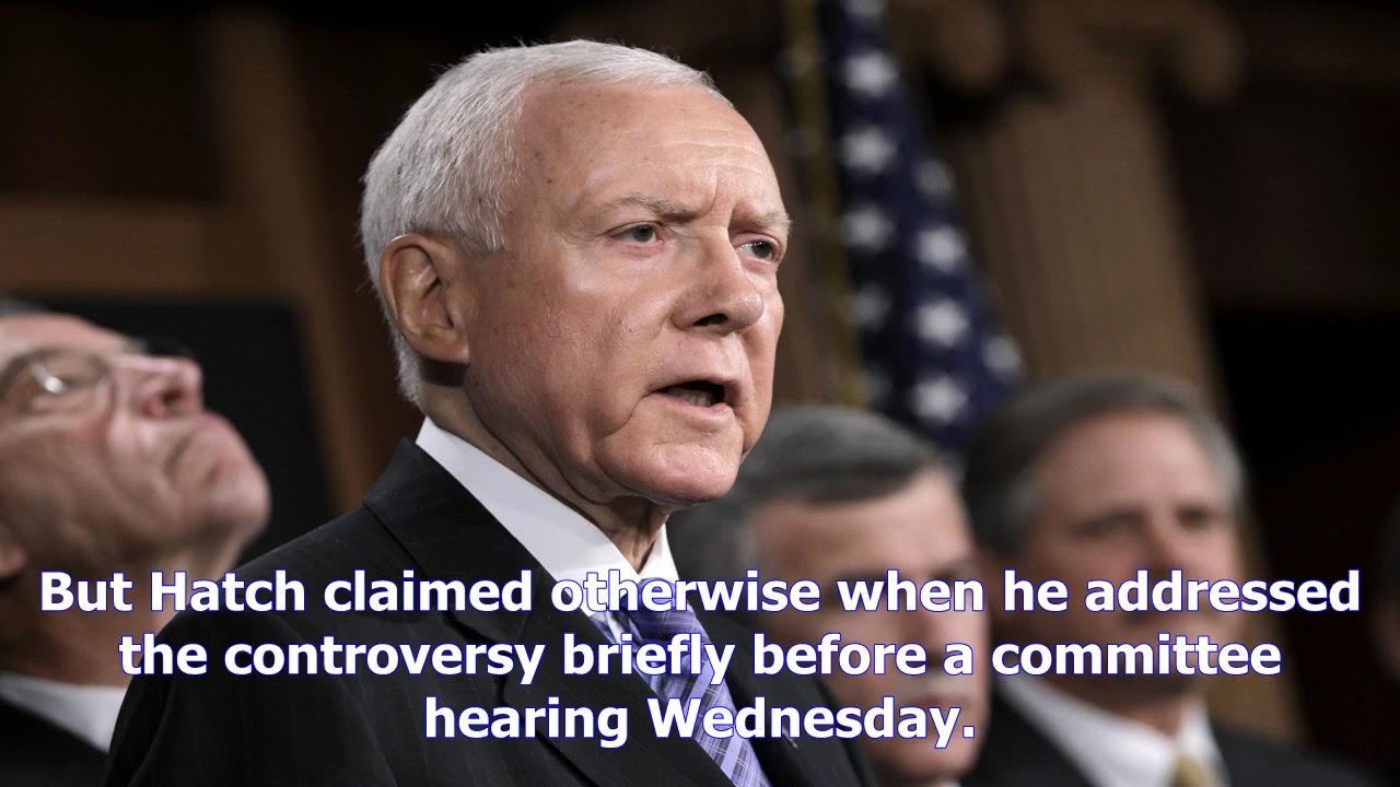 Hatch takes hundreds of thousands from big pharma, calls marino report &lsquo;baloney&rsquo;- [News 24h]