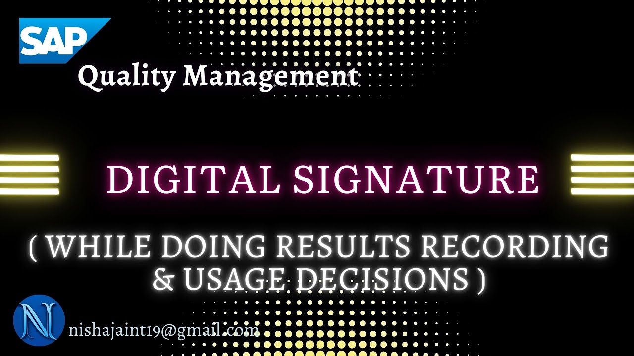 SAP S/4HANA QM Digital Signature while doing Result Recording or Usage Decision Configuration | QCC0