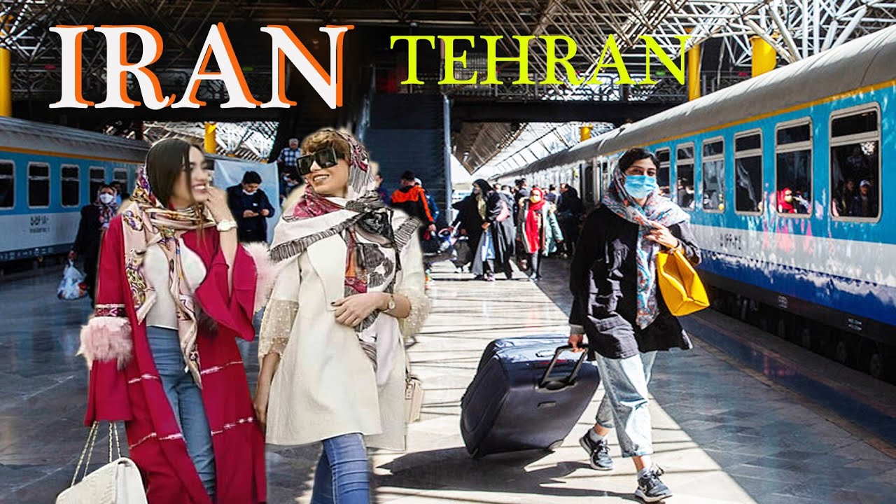 Walk with me to see Tehran railway station. Iran.Tehran Railway Square