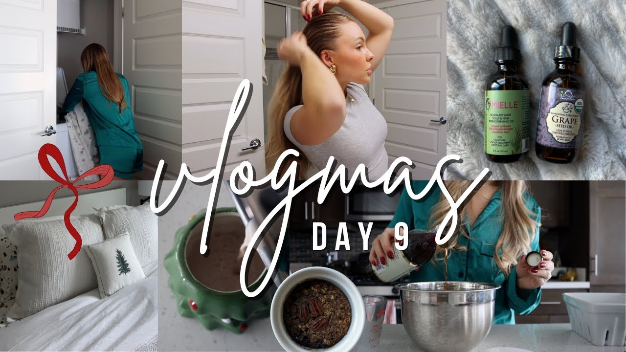 Sunday Reset 🧺 washing my sheets, cooking & hair oiling routine! VLOGMAS DAY 9