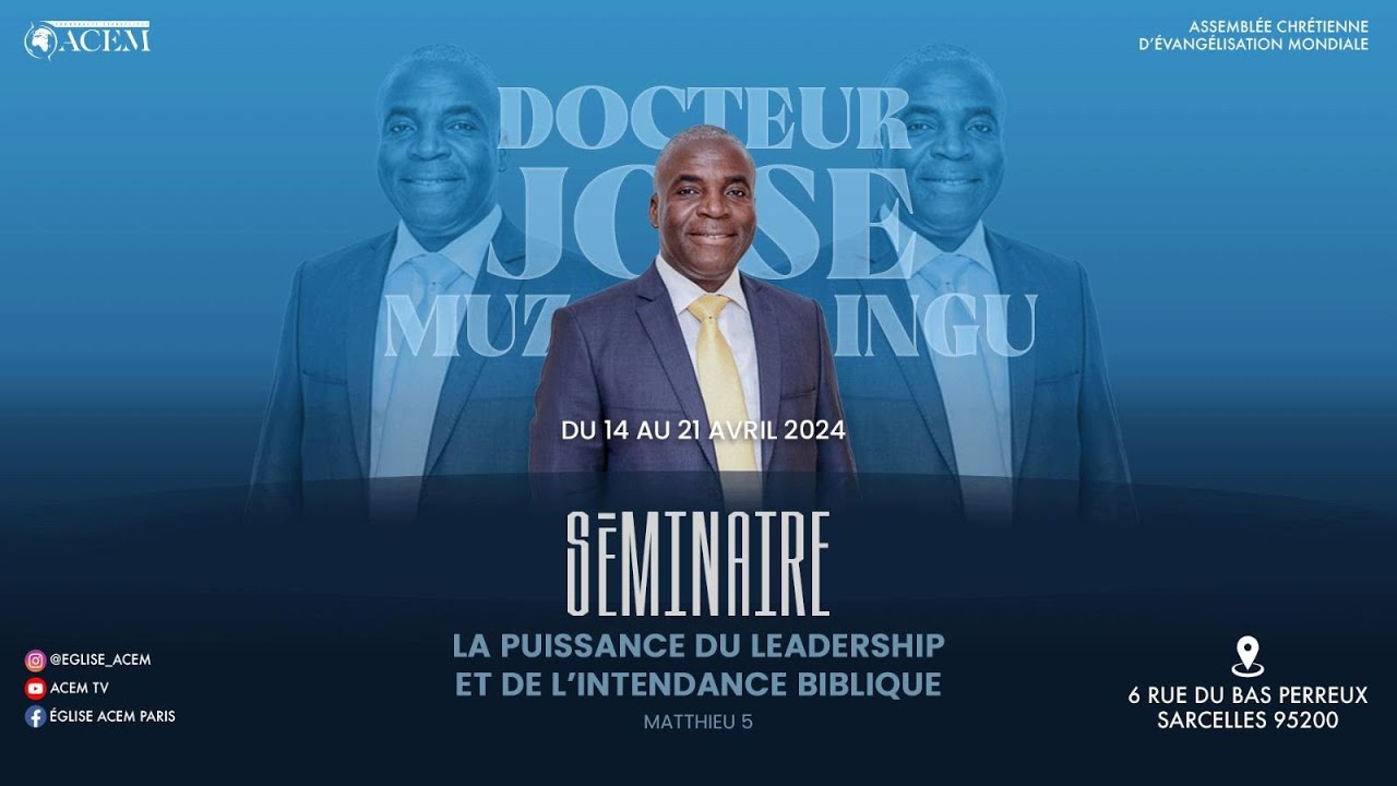 LA PUISSANCE DU LEADERSHIP ET DE L'INTENDANCE BIBLIQUE | DOCTEUR JOSE MUZINGU | 20.04.2024