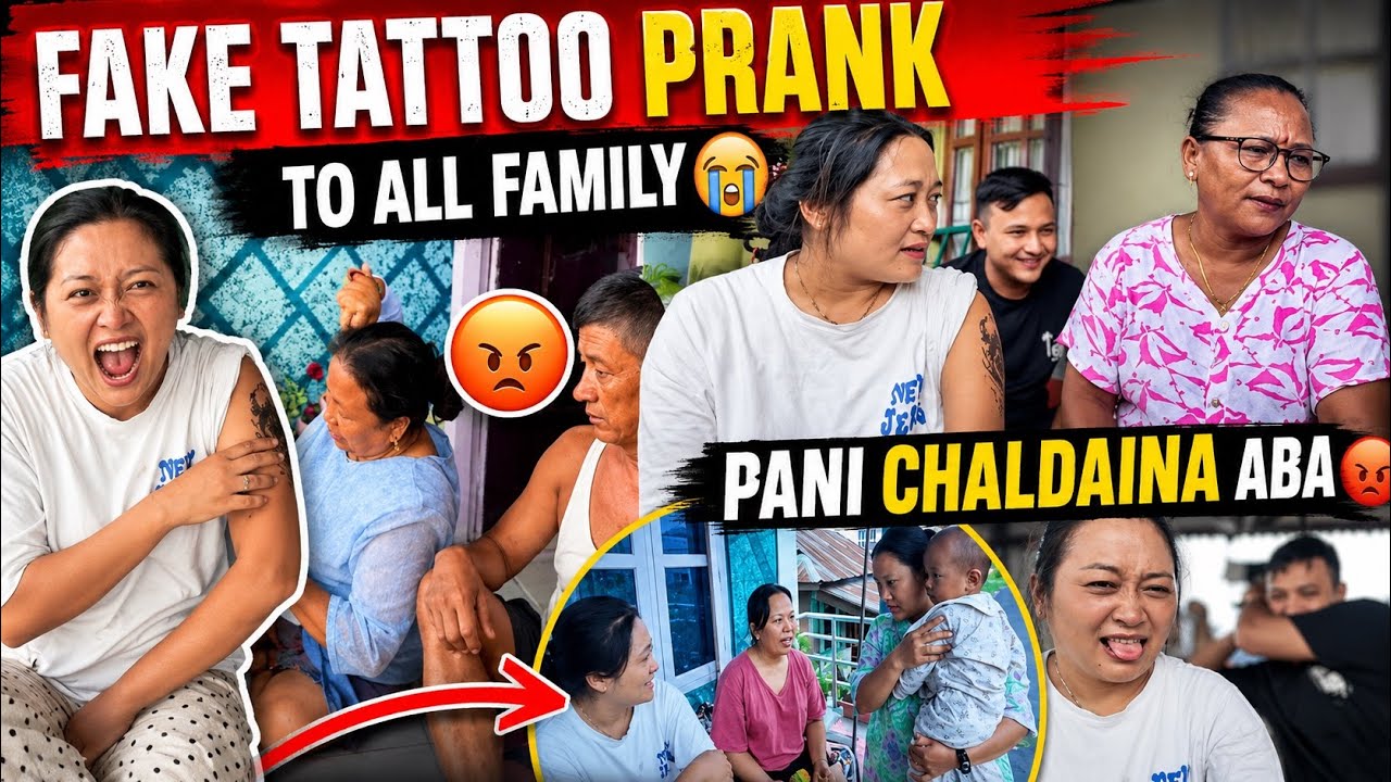Fake Tattoo Prank To My Family 😭 || Sabai Jana Risayo! 😱