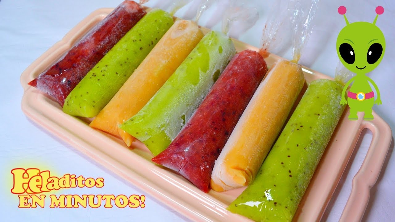 MARCIANOS Helados caseros FÁCILES chupetes bolis paletas en bolsa