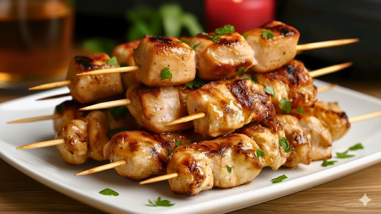 “The Secret Spice for Crispy Chicken Skewers – Pan-Fried!”