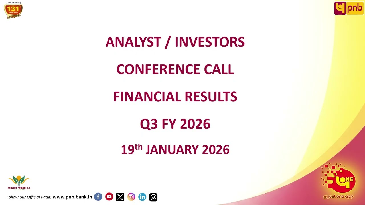 Audio/Video Recording of Earnings Call of PNB Q3&nbsp;FY&nbsp;2025-26