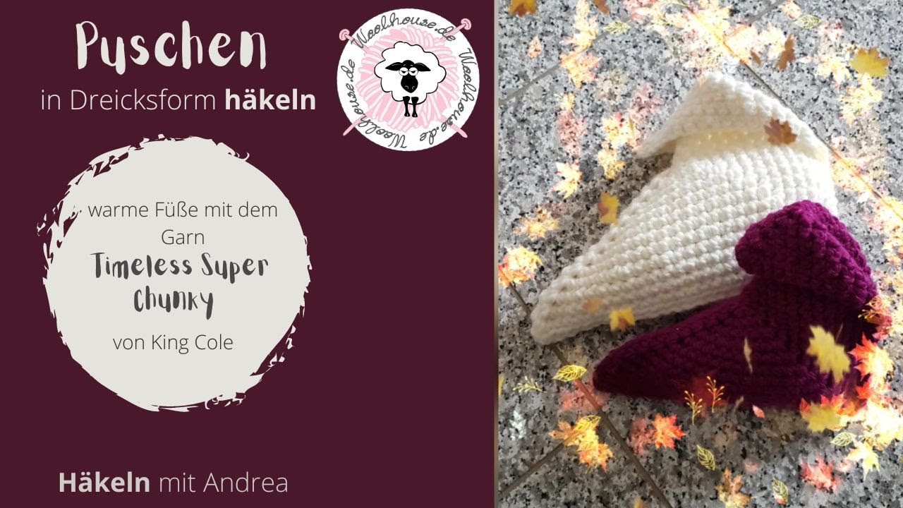 Puschen häkeln / Dreieckig / einfache Hausschuhe