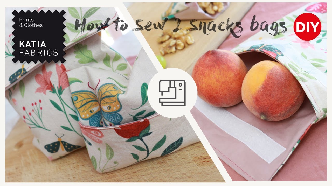 ✂️Cómo coser 2 bolsas porta alimentos 🥪🍌 SNACKS BAG