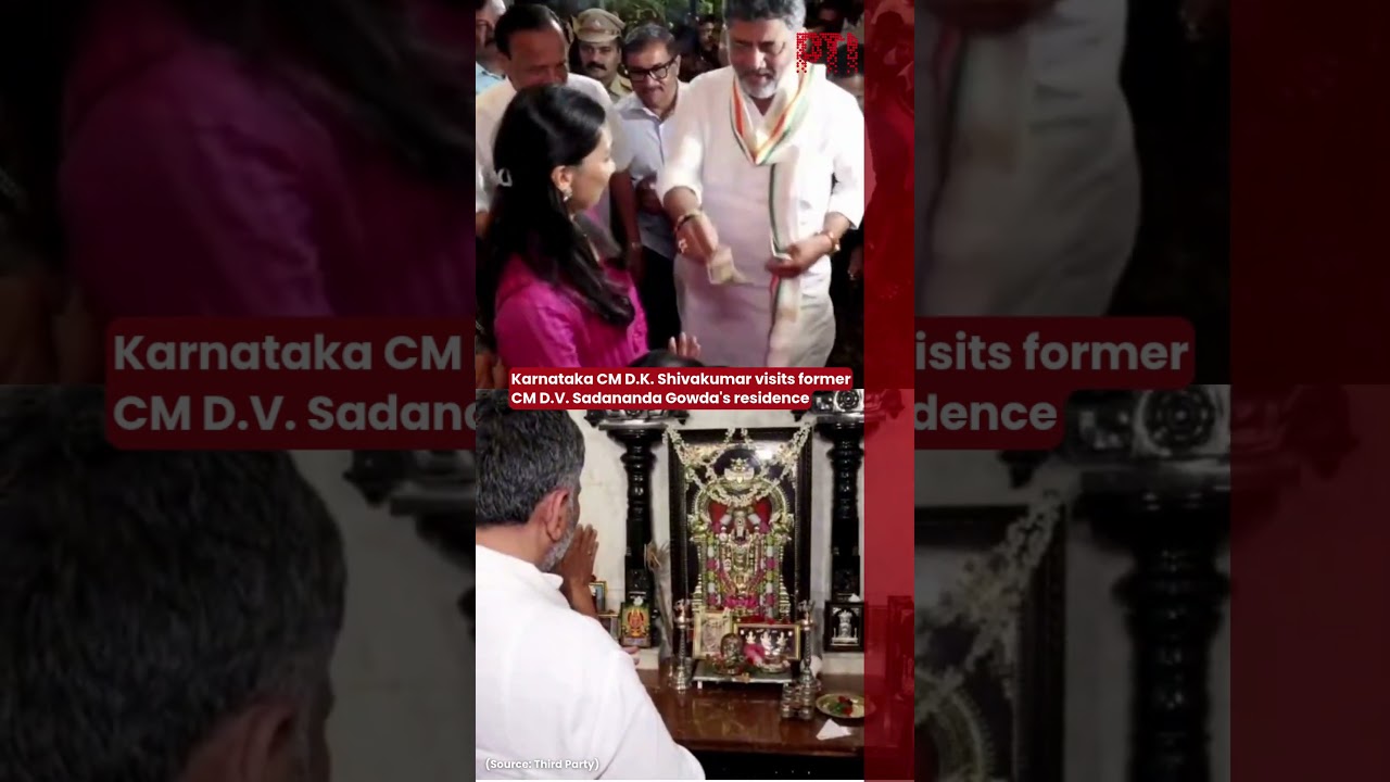 Karnataka CM D.K. Shivakumar visits former CM D.V. Sadananda Gowda's residence