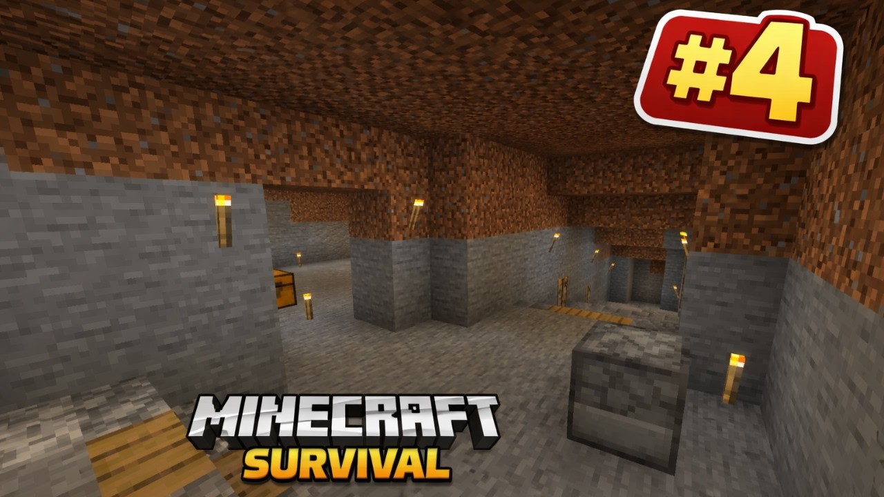 Minecraft BE Hardcore #4 — Underground Base Begins